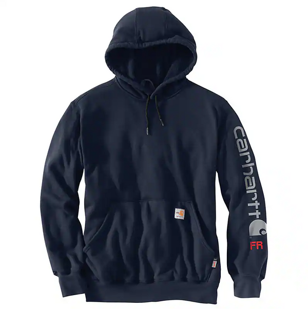 Carhartt Men's Flame Resistant Force Loose Fit Midweight Hooded Logo Graphic Hoodie