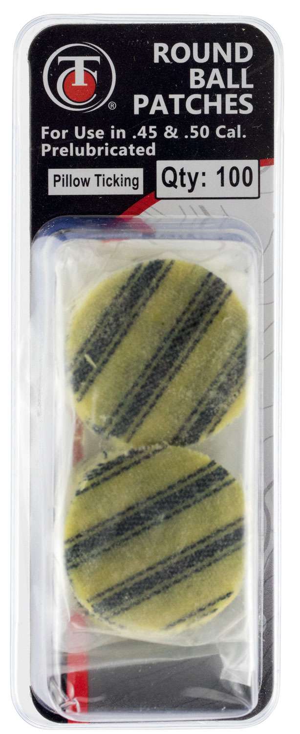 Ticking Pre-Lubbed Roundball Patches 50 Cal45 Cal Cotton Patch W/Wonder Lube 100 Per Pack