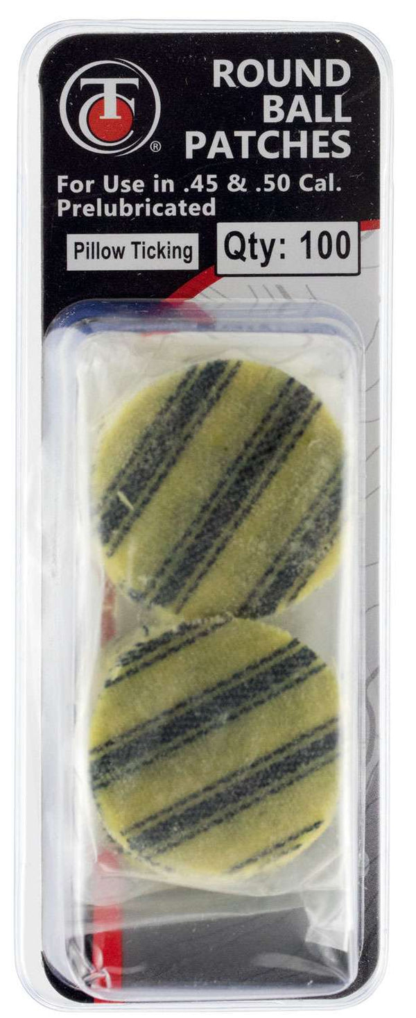 Ticking Pre-Lubbed Roundball Patches 50 Cal45 Cal Cotton Patch W/Wonder Lube 100 Per Pack