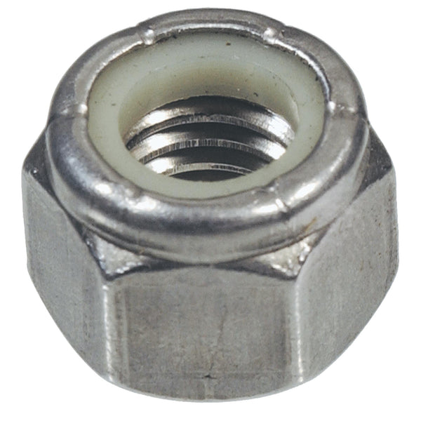 Hillman 18-8 Stainless Steel Nylon Insert USS Coarse Stop Nut 1/4" - 50 Pack