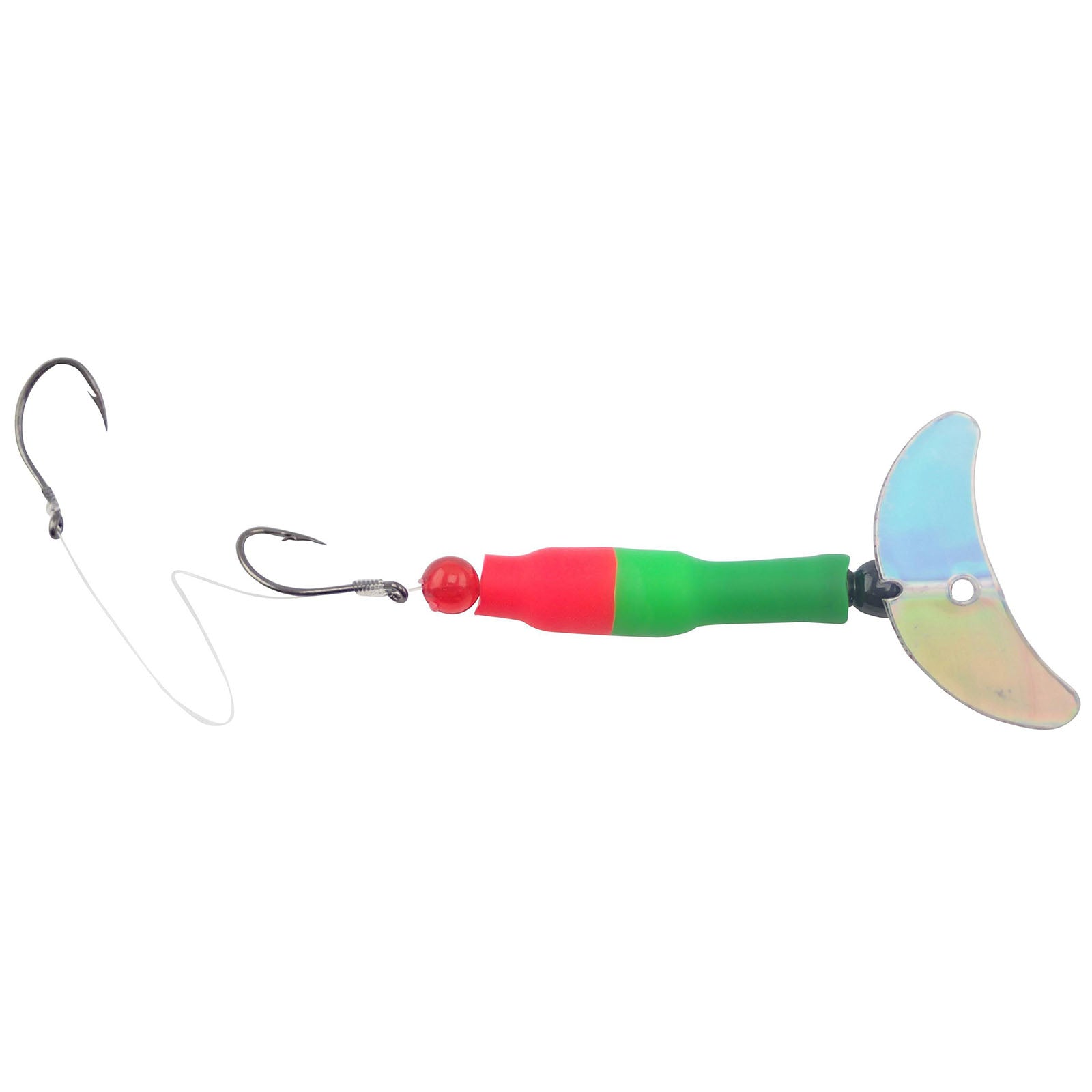 Mack's Wally Pop Crawler Rig | Fluorescent Green/Rocket Red/Silver Mirror; 4