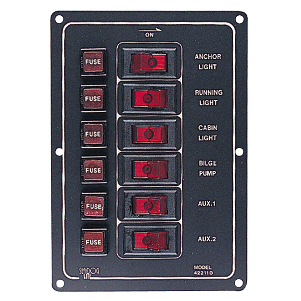 Sea Dog Switch Panel Alum Vert 6 Rocker