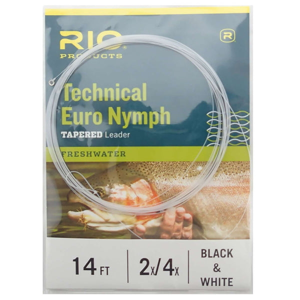 RIO Technical Euro Nymph Leader with Tippet Ring | Black-White ZZZ