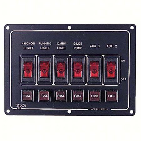Sea Dog Switch Panel Alum Horz 6 Rocker
