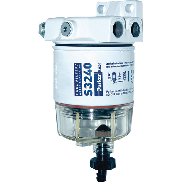 Racor 30 GPH 10 Micron Gas Spin - on Fuel/Water Separator with Clear Bowl for Outboards