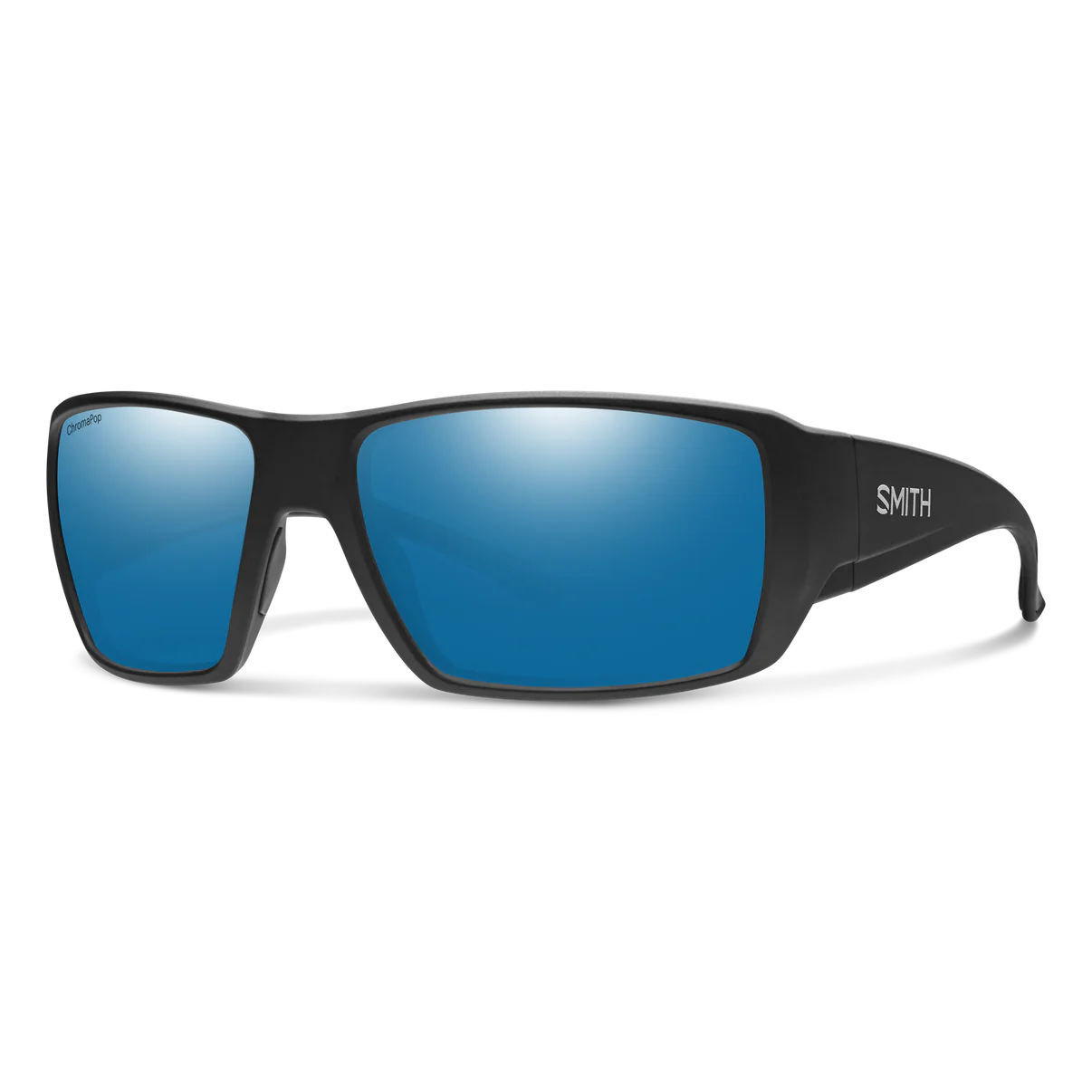 Smith Optics Guide's Choice XL Sunglasses Matte Black Frame ChromaPop Glass Polarized Blue Mirror Lens 20444800363QG