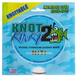 Aquateko Knot 2 Kinky 45 Lb. - 15' Nickel-Titanium Leader Wire 25 Lbs - Salt Wtr Trollng Bait