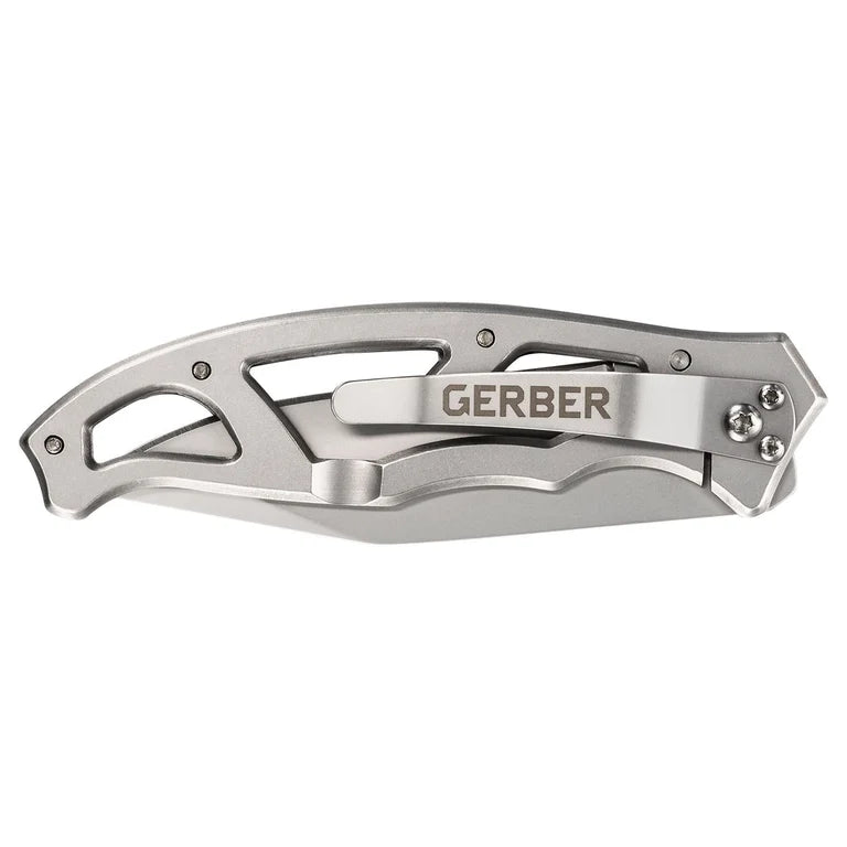Gerber Paraframe Mini 5.25 Plain Edge Blade Folding Knife with Clip Stainless Steel
