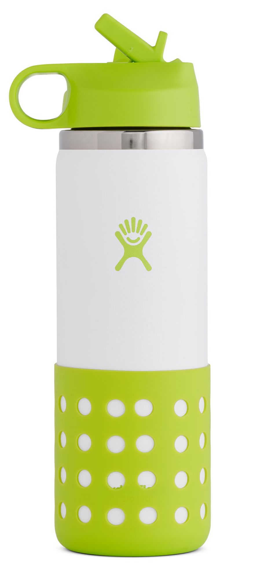 Hydro Flask 20 Oz. Kids' Wide Mouth Bottle with Straw Lid and Boot Green
