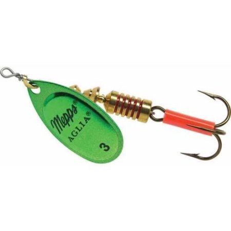 Mepps Aglia Plain Treble Fishing Lure Green Platinum  1/4 Oz - B3 GRP