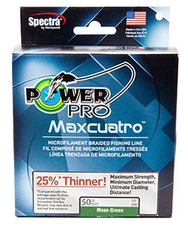 PowerPro Maxcuatro Braided Fishing Line 100lb 3000yds Moss Green