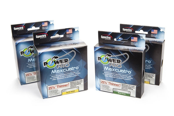 PowerPro Maxcuatro Braided Fishing Line 100lb 3000yds Hi-Vis Yellow