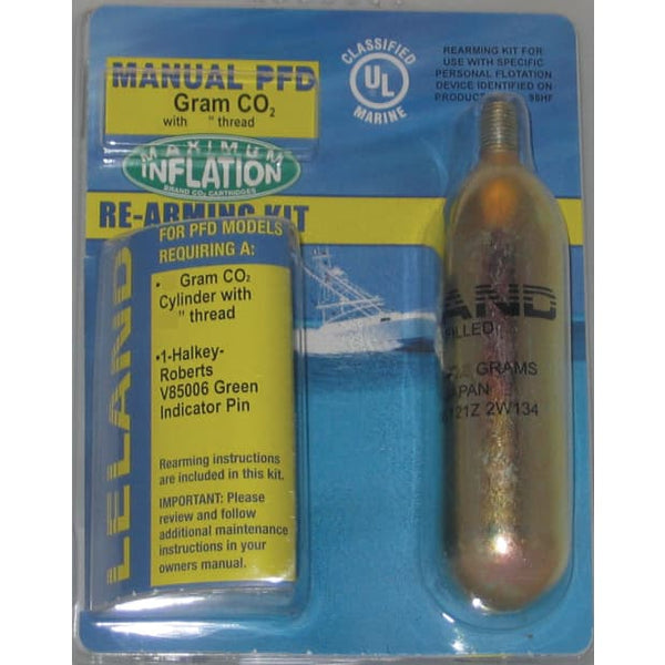 Leland 33 Gram CO2 Cartridge 1/2" Thread Manual PFD Re-Arming Kit
