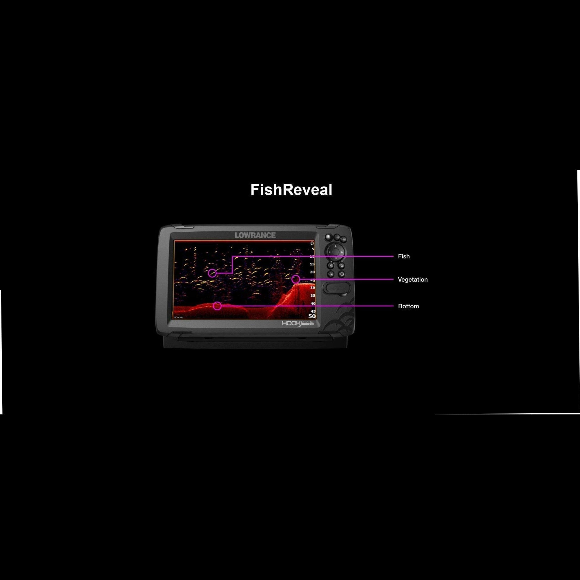 Lowrance Hook Reveal 9 inch Fishfinders with Preloaded C-MAP Options