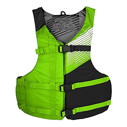 Stohlquist Fit PFD Adult Life Jacket - Easily Adjustable for Full Mobility Lightweight Buoyancy Foam PVC Free Coast Guard Approved | Unisex Adult