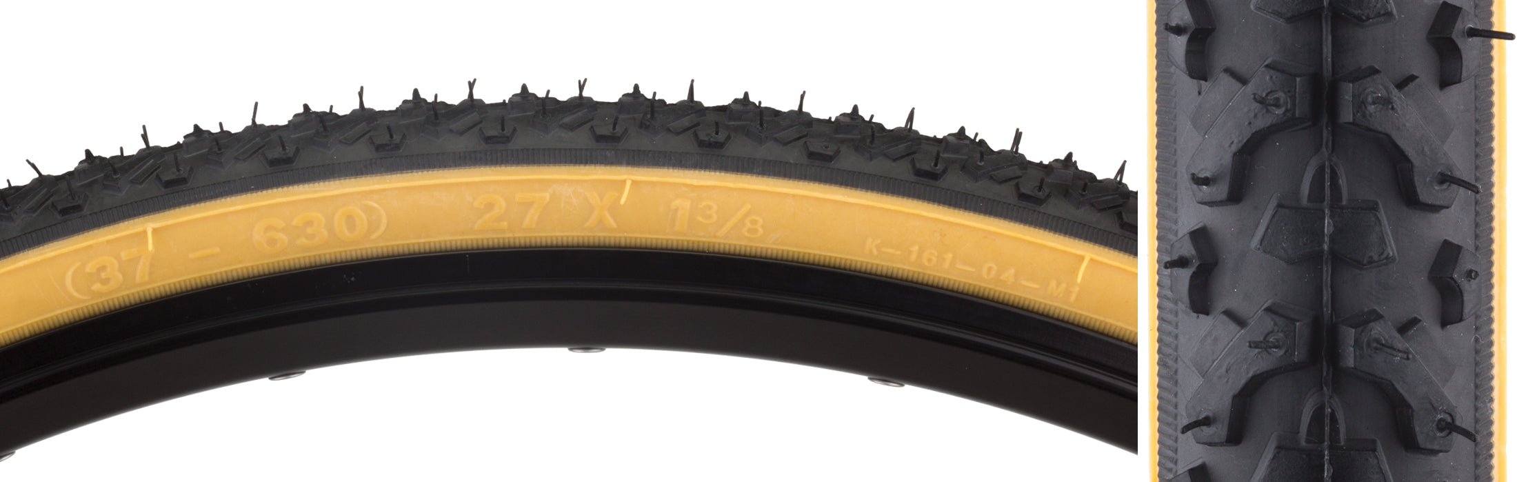 Sunlite Hybrid V-Track 27x1-3/8 BK/GM K161 Wire Tire