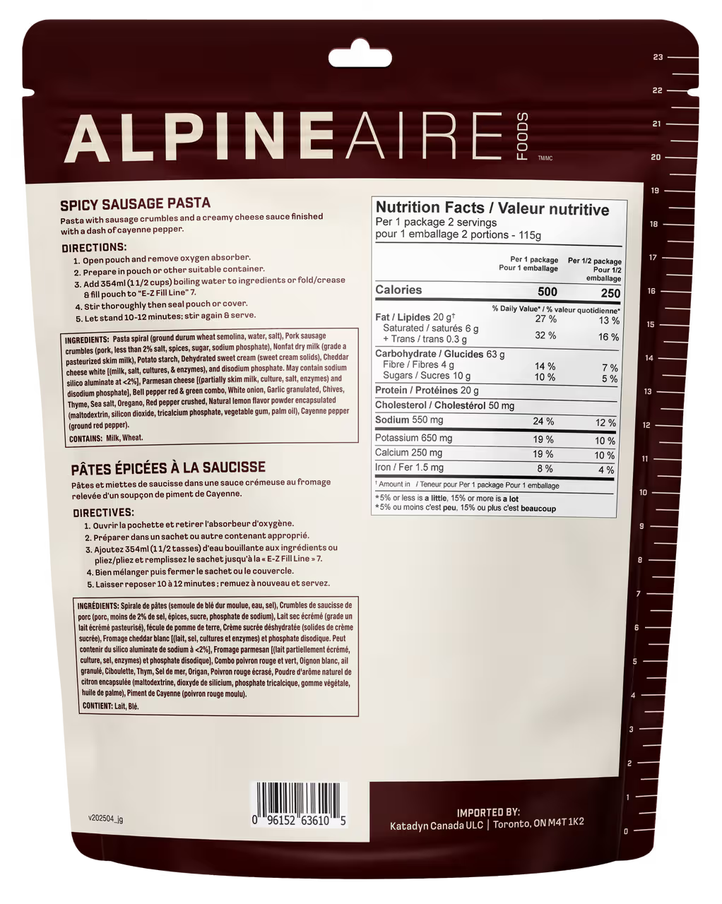 Alpineaire Spicy Sausage Pasta