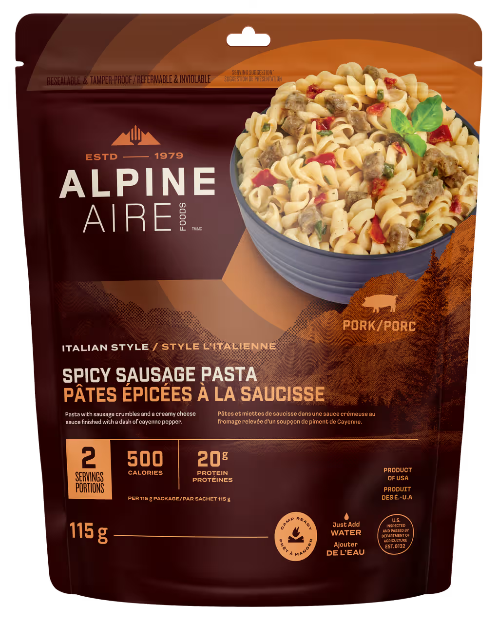 Alpineaire Spicy Sausage Pasta