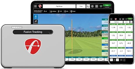FlightScope Mevo+ GPS Launch Monitor and Golf Simulator with Pro Package Software | 50 Complete Golf Swing Data Parameters 12 E6 Courses and 17 Practice Ranges - Portable for Indoor & Outdoor Use
