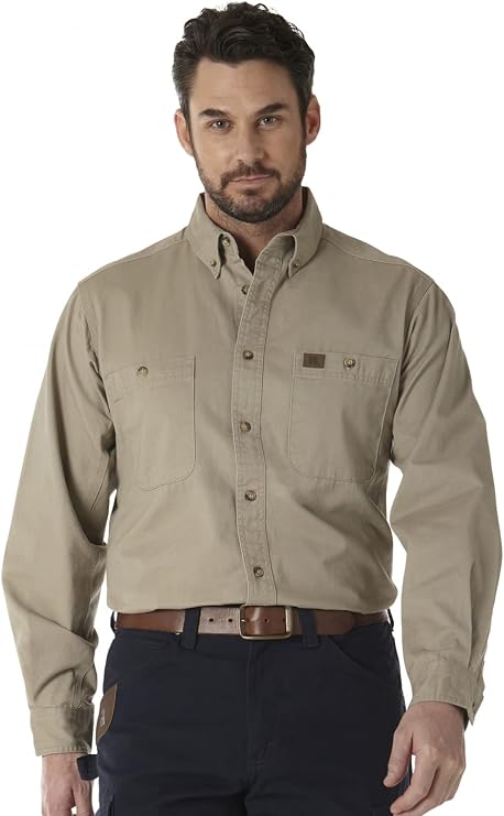 Wrangler Long Sleeve Twill Work Shirt