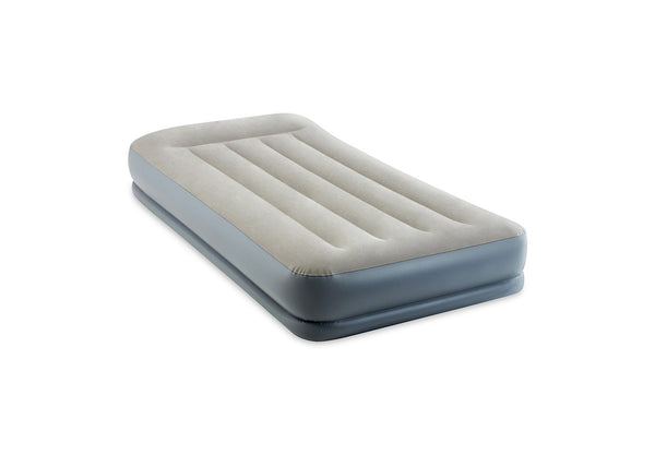 Intex Dura-Beam Standard Pillow Rest Air Mattress 12" Twin with Built-In Electric Pump
