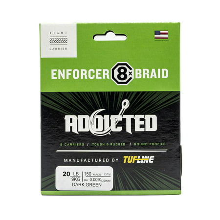 XXB Addicted Enforcer 8x Braid by TUF-LINE | 30 Lb.; Dark Green; 150 Yds.