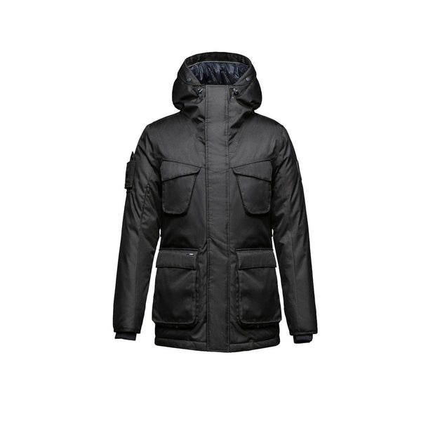 Nobis Rosco Long Parka Men's Large Crosshatch Black