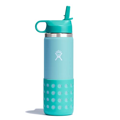 Hydro Flask 20 Oz. Kids' Wide Mouth Bottle with Straw Lid and Boot Orange
