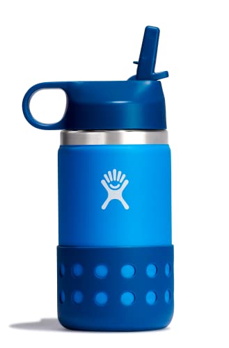 Hydro Flask 12 Oz. Kids' Wide Mouth Bottle with Straw Lid and Boot Blue