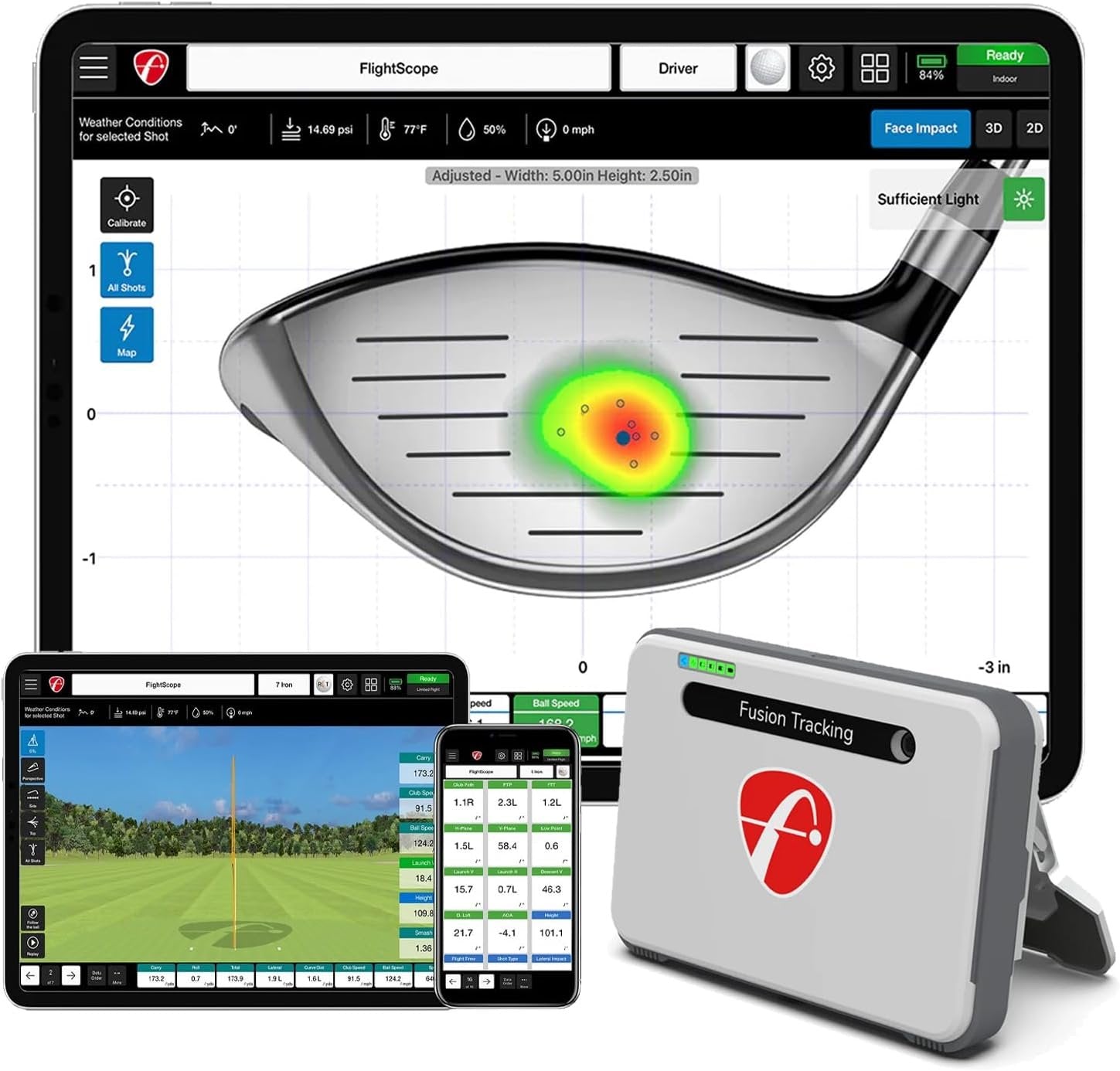 FlightScope Mevo Golf Simulator + GPS Golf Launch Monitor with Pro Package and Face Impact Software | 60 Complete Golf Data Parameters 12 E6 Courses and 17 Practice Ranges – for Indoor & Outdoor Use