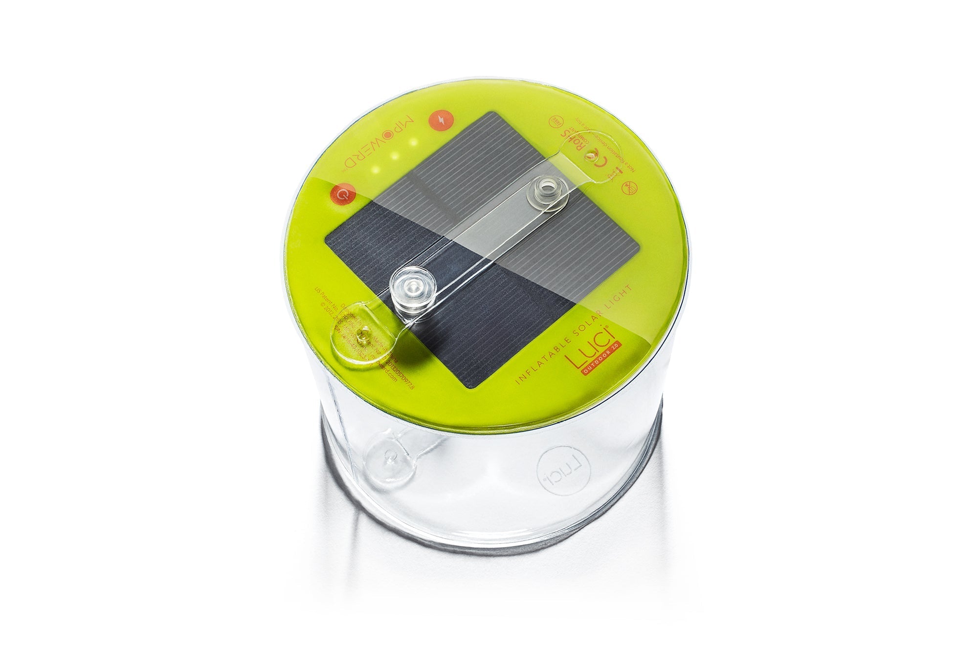 Luci Outdoor 2.0: Solar Inflatable Lantern in Clear/green