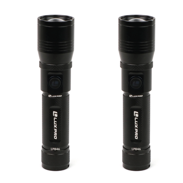 Luxpro Handheld Dual-Power Focus Flashlight - 1250 Lumens LP846-2PK