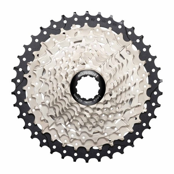 Microshift Sword Cassette - 10-Speed, 11-38t, Alloy Spider, Satin Nickel