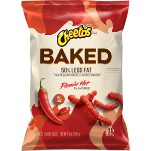 Cheetos Baked Cheese Flavored Snacks Flamin' Hot Flavored 2 1/2 Oz