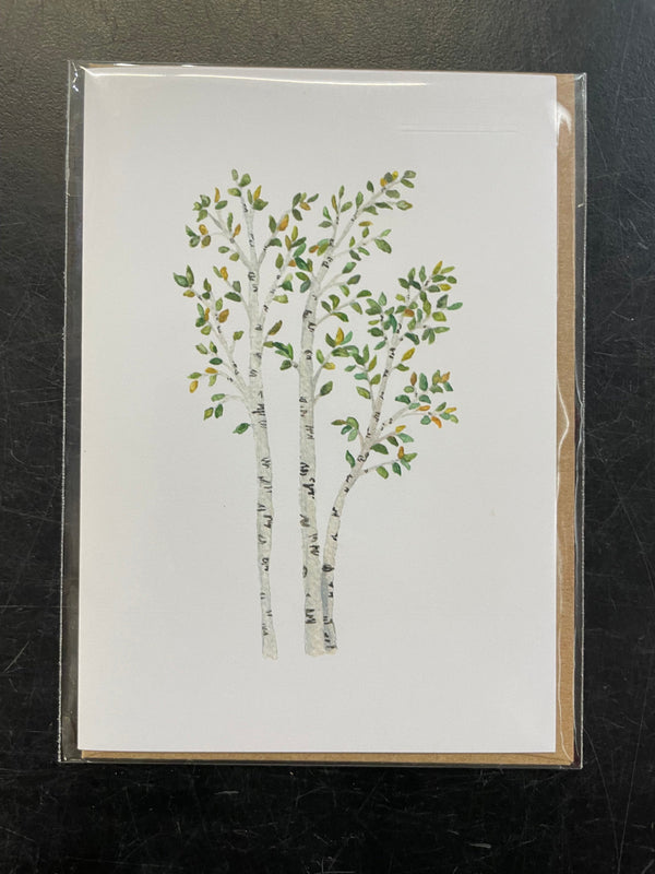 Erin Vaughan White Birch greeting card
