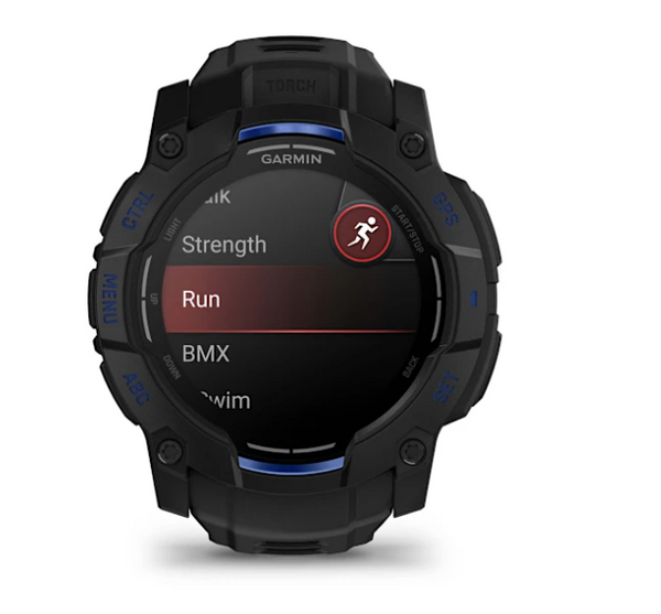 Garmin Instinct 3 – 50 mm, AMOLED Black with Black/Bolt Blue Band