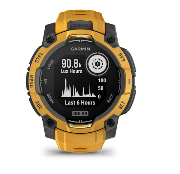 Garmin Instinct 3 – 45 mm, Solar Sunburst with Sunburst/Gray Band
