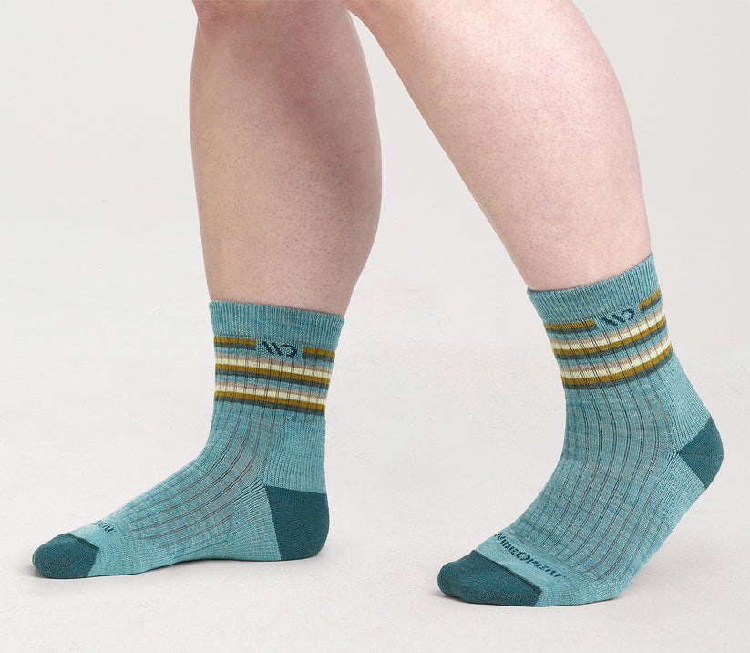 Wide Open Multi Stripe Cushioned Micro Crew Socks Women's