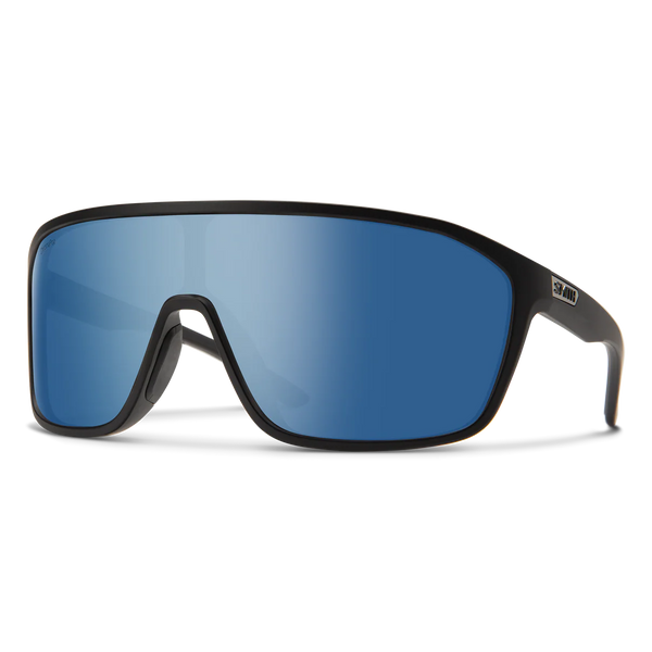 Smith Optics Active 204932 Boomtown Sunglasses 00399XX - Matte Black - Chromapop Polarized Blue Mirror Unisex Square