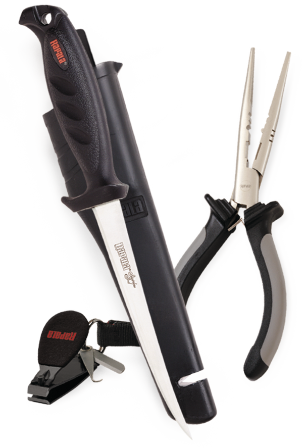 Rapala Combo Pack 6 1/2 Pliers / Falcon Fillet Knife / Clipper/ Sheath