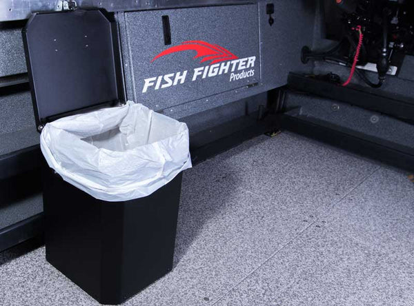 Fish Fighter Boat Trash Can Premium Marine Grade Aluminum