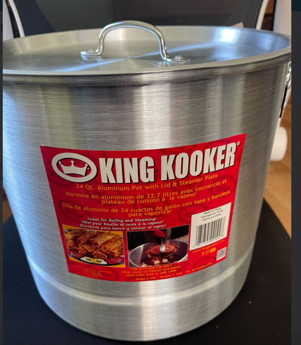 King Kooker 24-Quart Aluminum Boiling Pot with Basket and Lid