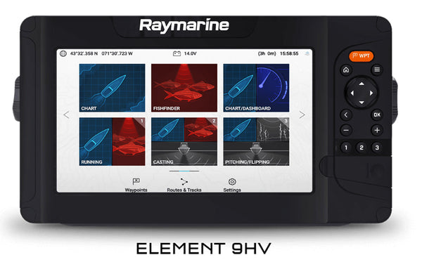 Raymarine Element 9" Sonar/GPS w/HV-100 & Navionics + US/Canada