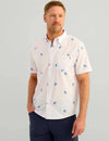Huk Gear Kona Pattern Short Sleeve Fishing Button Down Shirt Men's