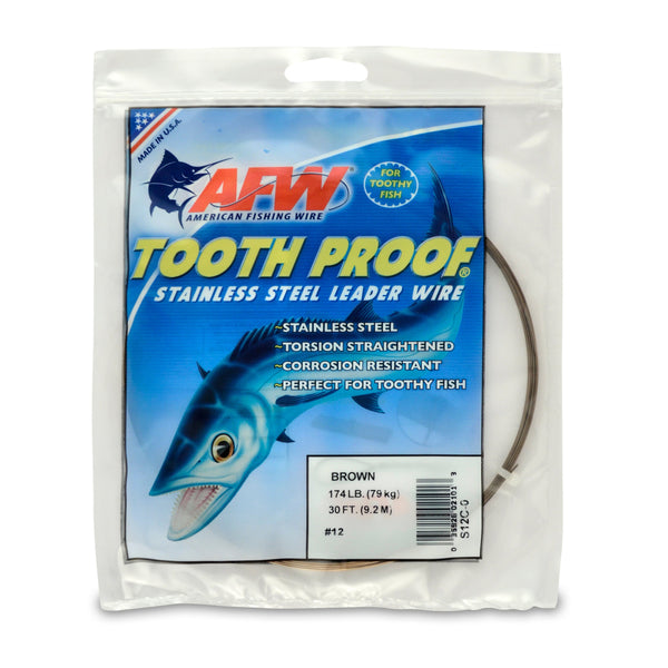 American Fishing Wire Tooth Proof Stainless Steel Single Strand Leader Wire