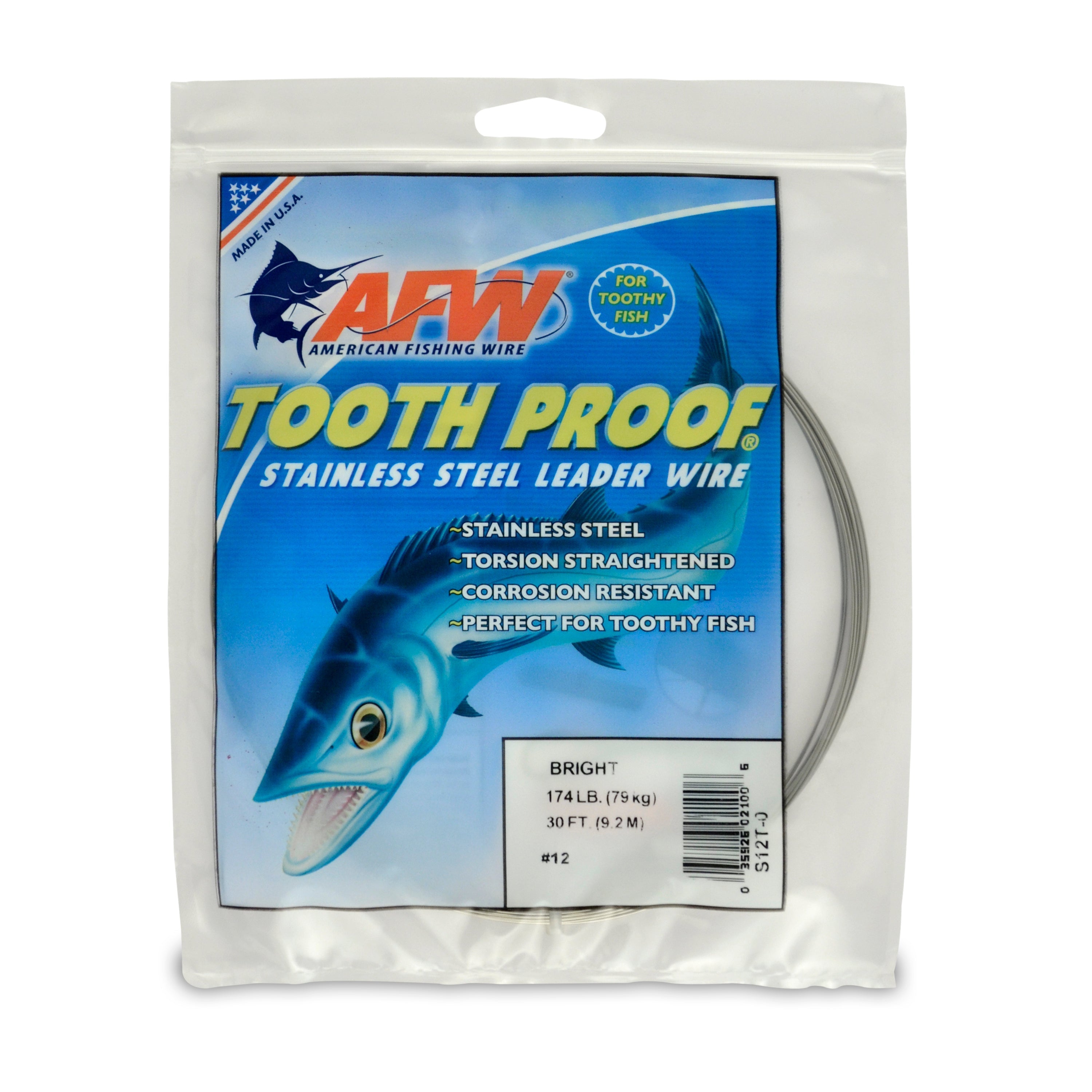 American Fishing Wire Tooth Proof Stainless Steel Single Strand Leader Wire