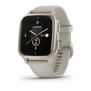 Garmin Venu Sq 2 - Music Edition Cream Gold Aluminum Bezel with French Gray Case and Silicone Band