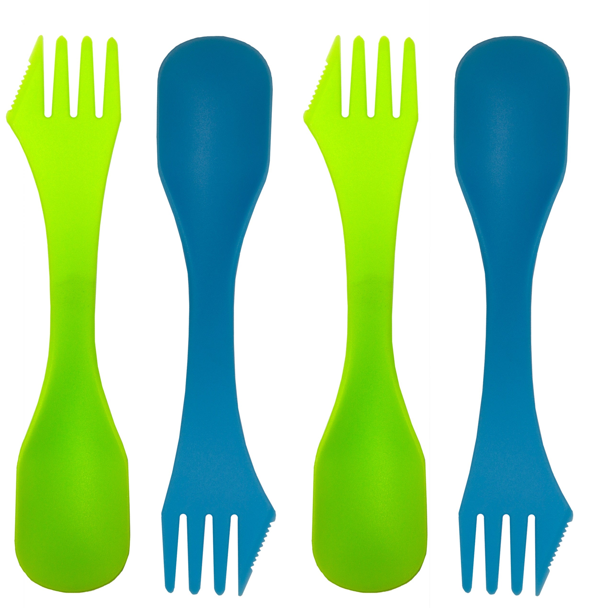 Stansport Lightweight Plastic 3-In-1 Sporks 4-Pack