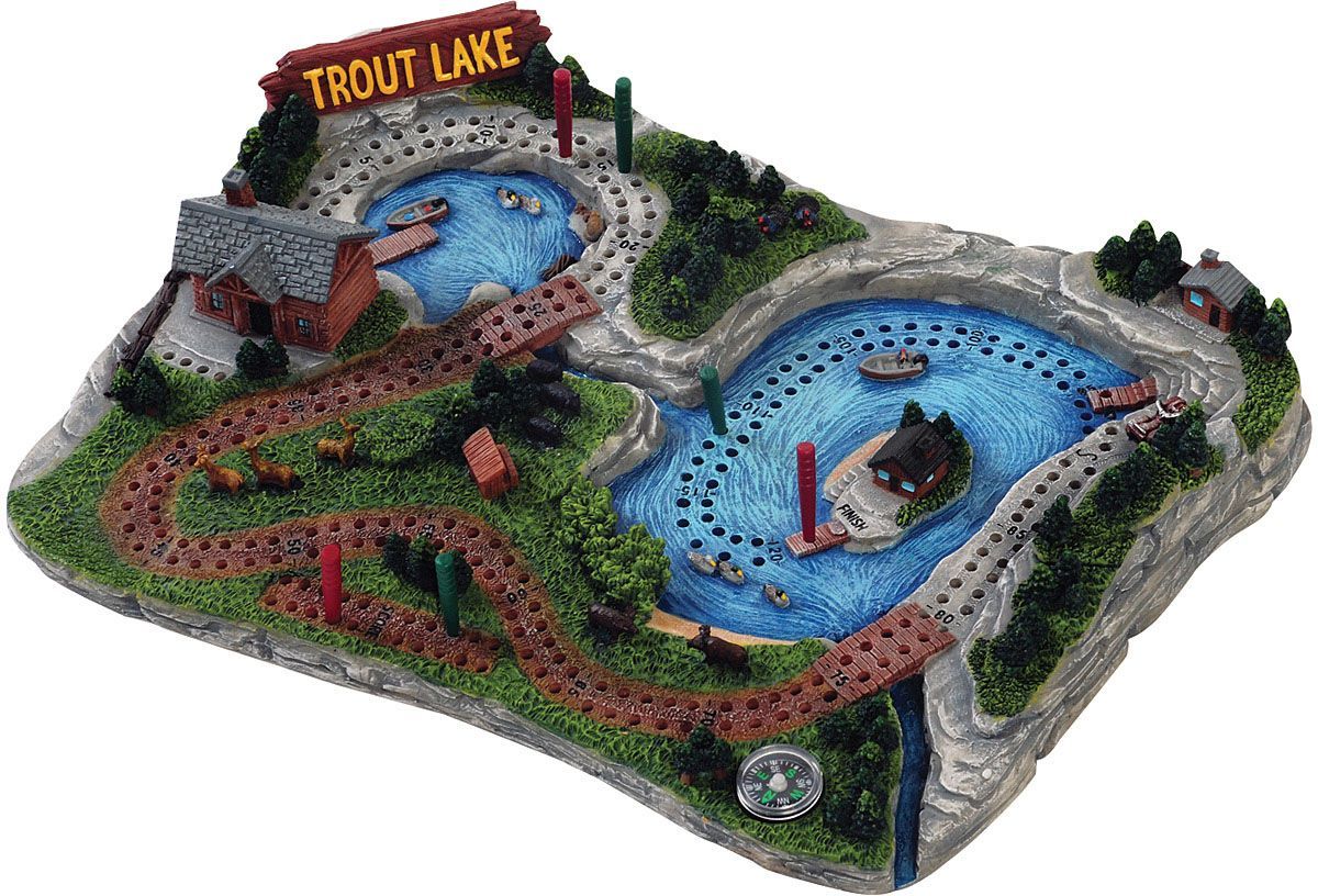 Outside Inside Trout Lake Cribbage Board